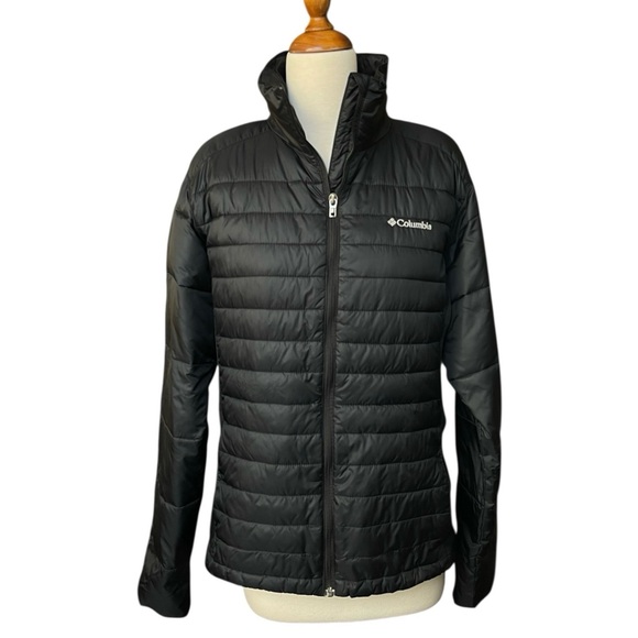 Columbia Powder Pillow Hybrid Black Water Resistant Zip-Up Jacket Size Large - Picture 10 of 16